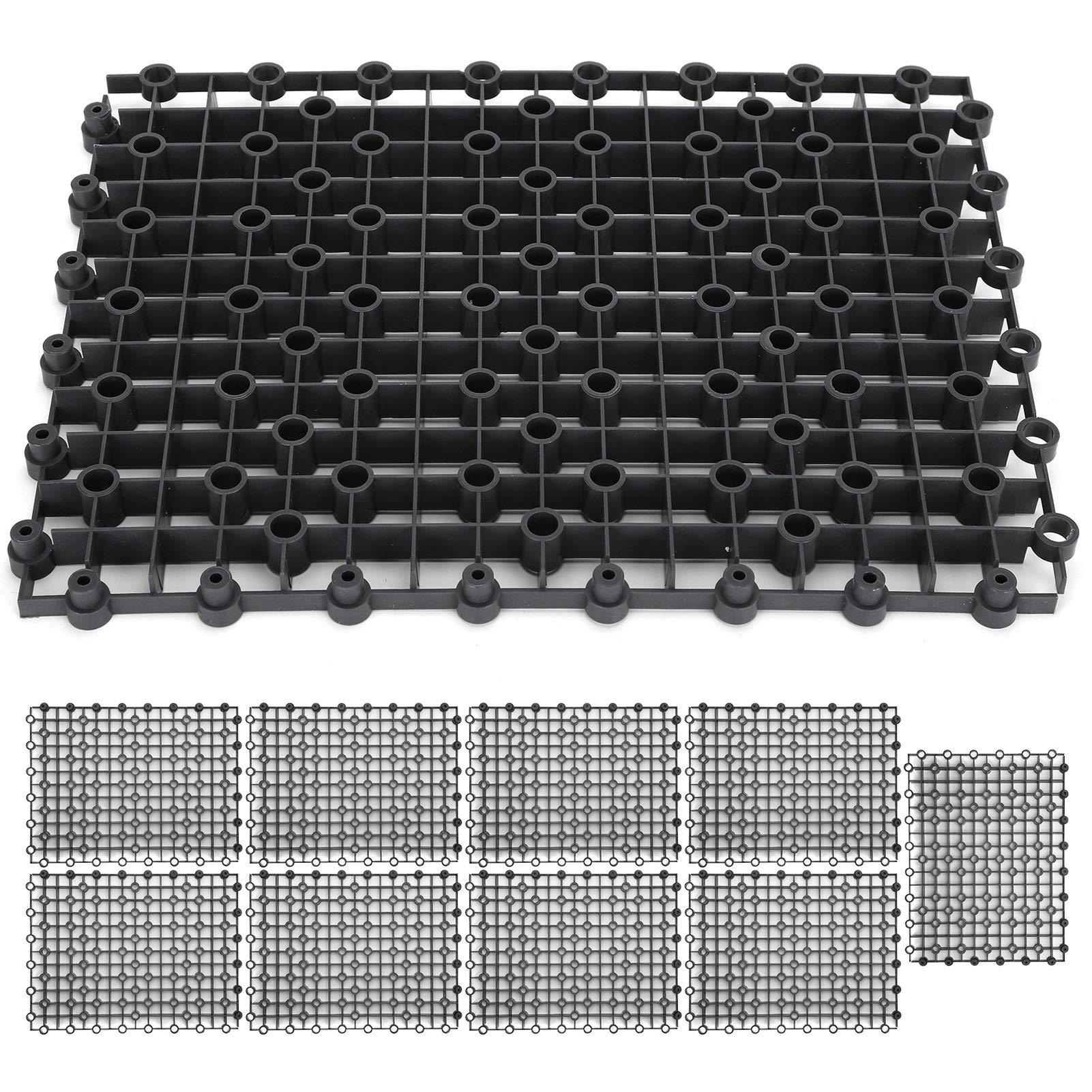 Kuuleyn Divisori Acquario PVC Nero 10 Pezzi Isolamento