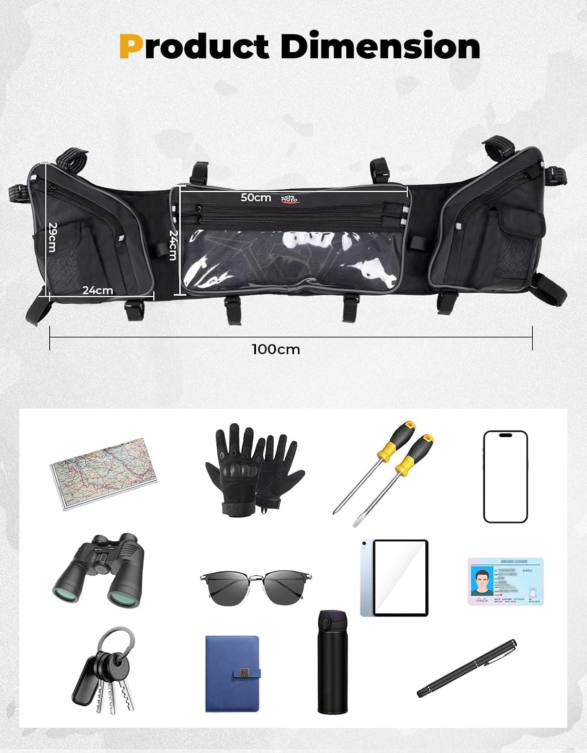 KEMIMOTO RZR XP 1000 Borsa Tetto UTV impermeabile