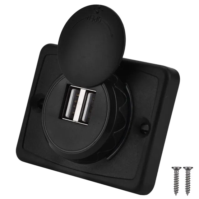 Kuuleyn presa USB auto doppia 5V 3.1A nera impermeabile