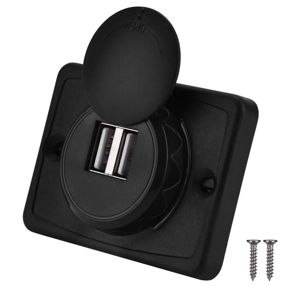 Kuuleyn presa USB auto doppia 5V 3.1A nera impermeabile