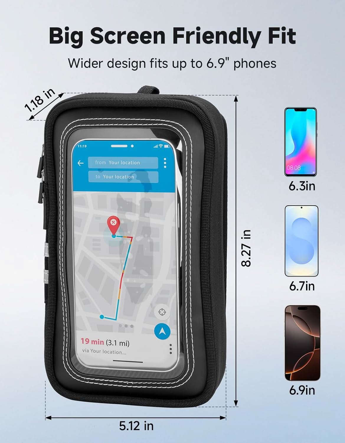 KEMIMOTO Borsa Serbatoio Moto Porta Cellulare Touch Magnetica