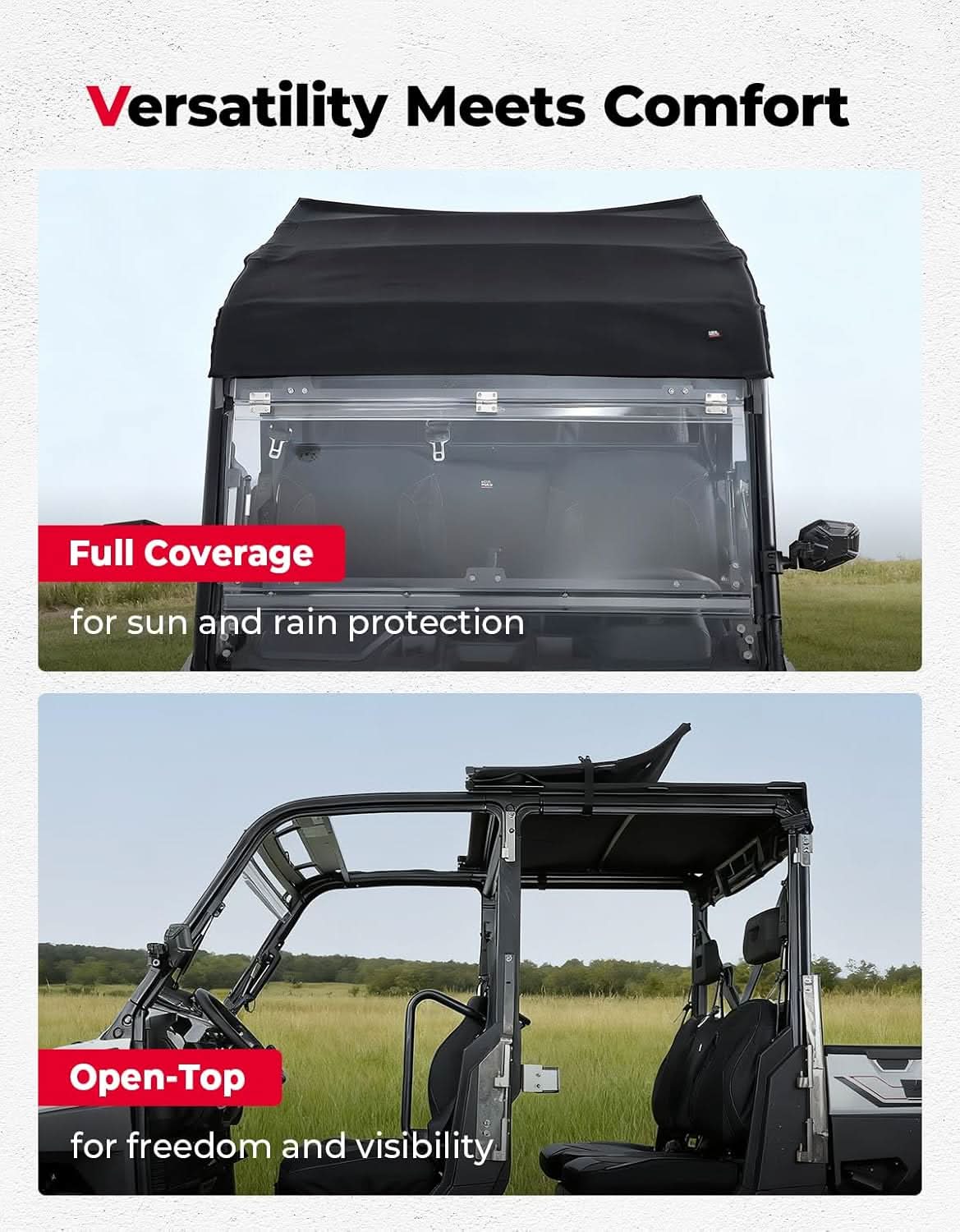 Kemimoto tetto morbido Polaris Ranger Crew XP 1000 pieghevole PVC
