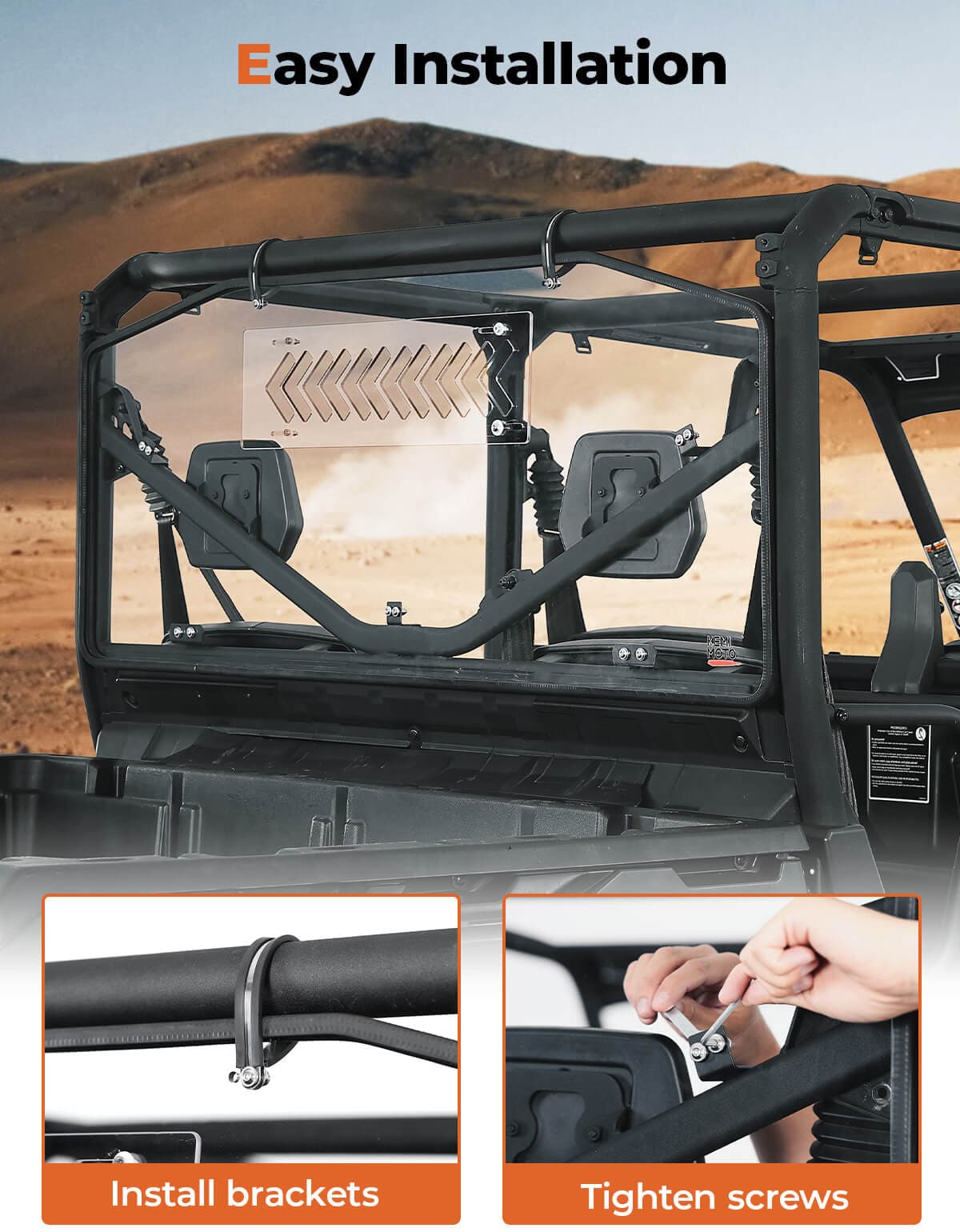 Kemimoto Defender HD5-HD10 parabrezza posteriore scorrevole