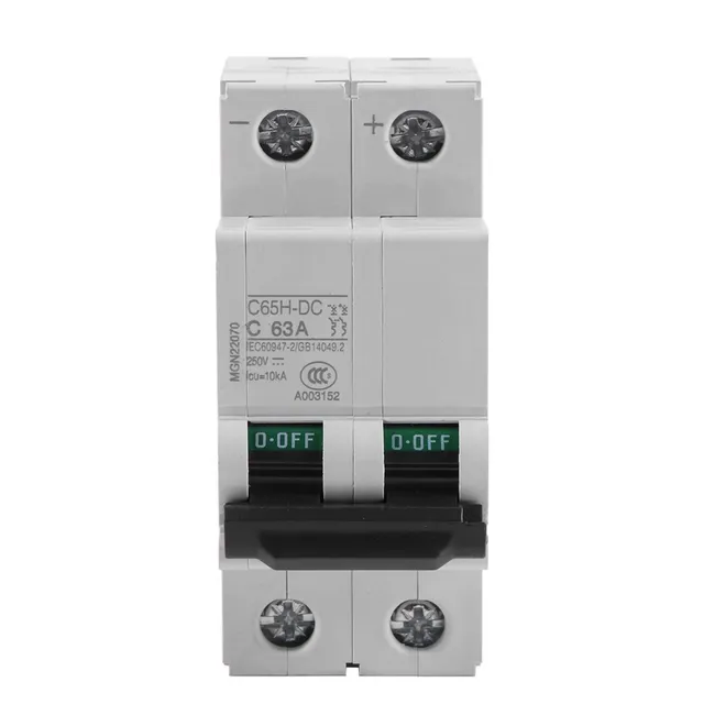Kuuleyn interruttore magnetotermico DC 2P 250V 63A guida DIN solare