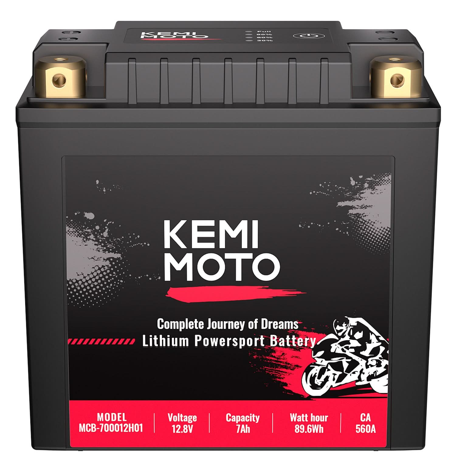 KEMIMOTO 12V 7Ah batteria LiFePO4 moto ATV UTV 560A