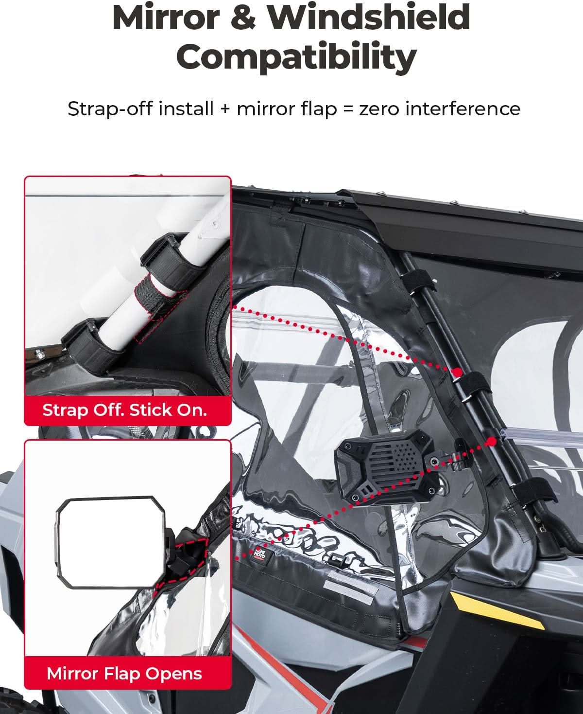 KEMIMOTO RZR 200 2022-2025 porte superiori morbide antivento