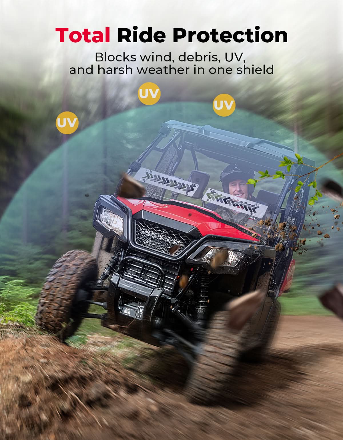 KEMIMOTO Parabrezza Anteriore Pioneer 500 520 scorrevole