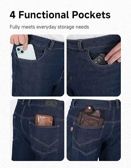 Kemimoto Stretch jeans moto elasticizzati con protezioni S-2XL