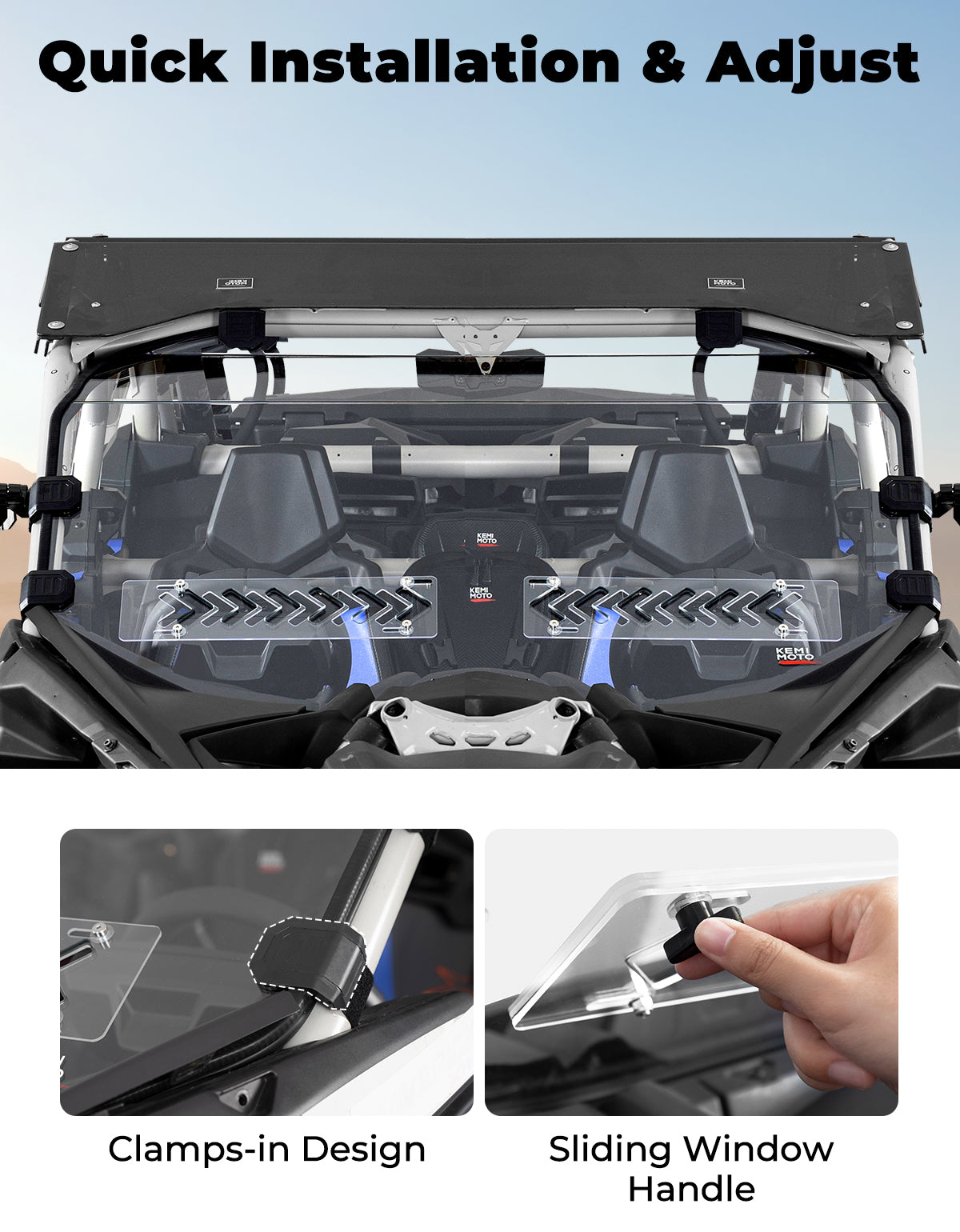 KEMIMOTO Maverick X3 parabrezza anteriore completo policarbonato