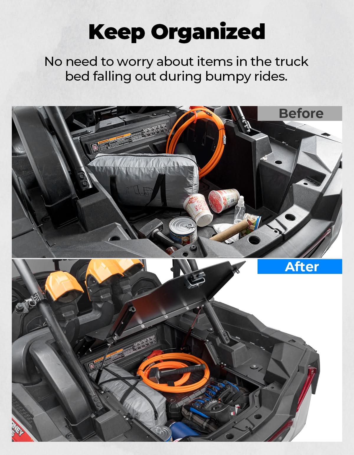 KEMIMOTO RZR XP 1000 baule posteriore alluminio nero