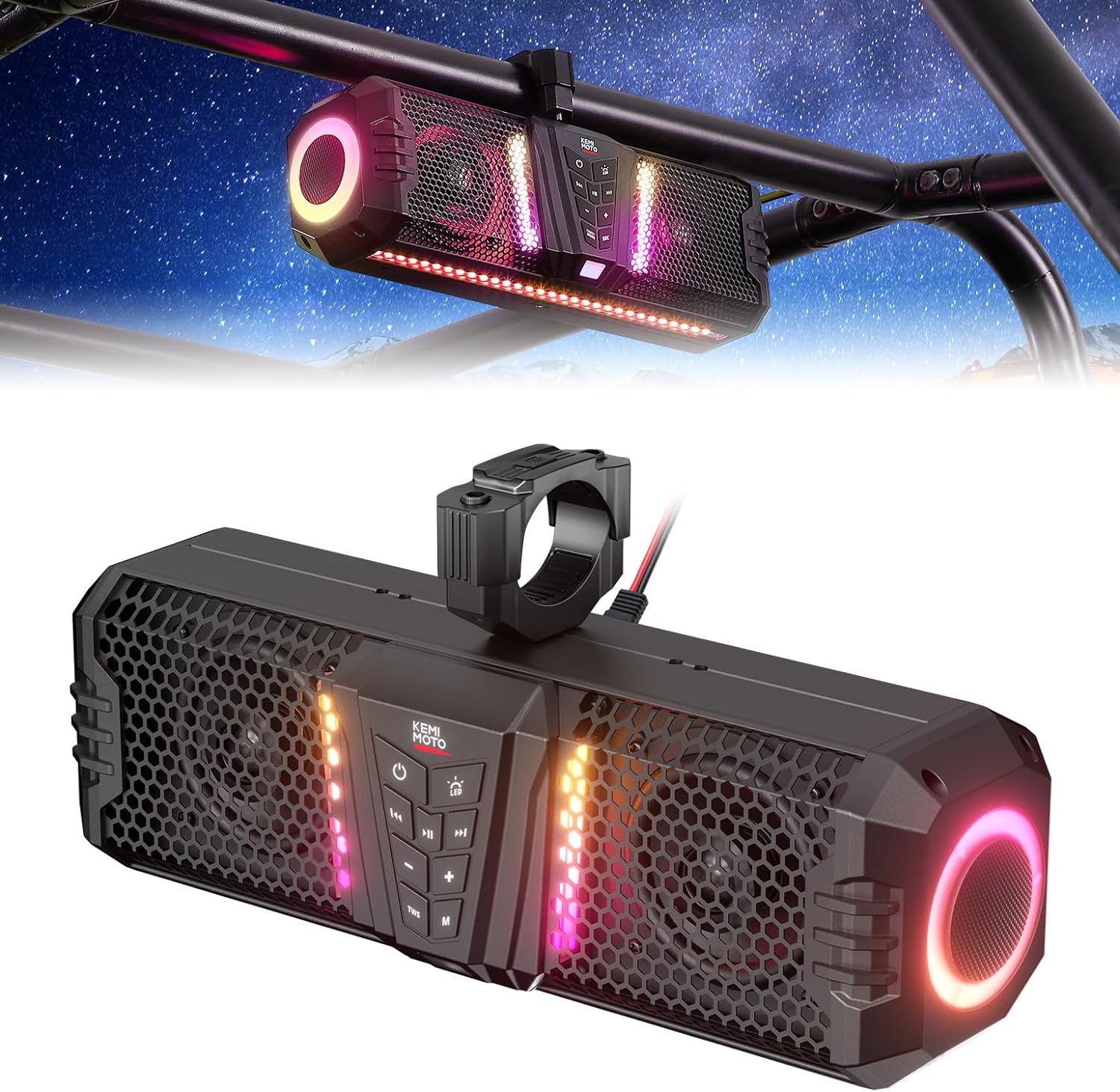 Kemimoto Midnight Gen1.5 soundbar golf cart 26" 240W LED