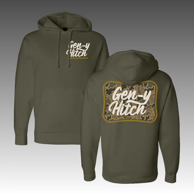 GEN-Y Hitch Vintage felpa con cappuccio Army cotone