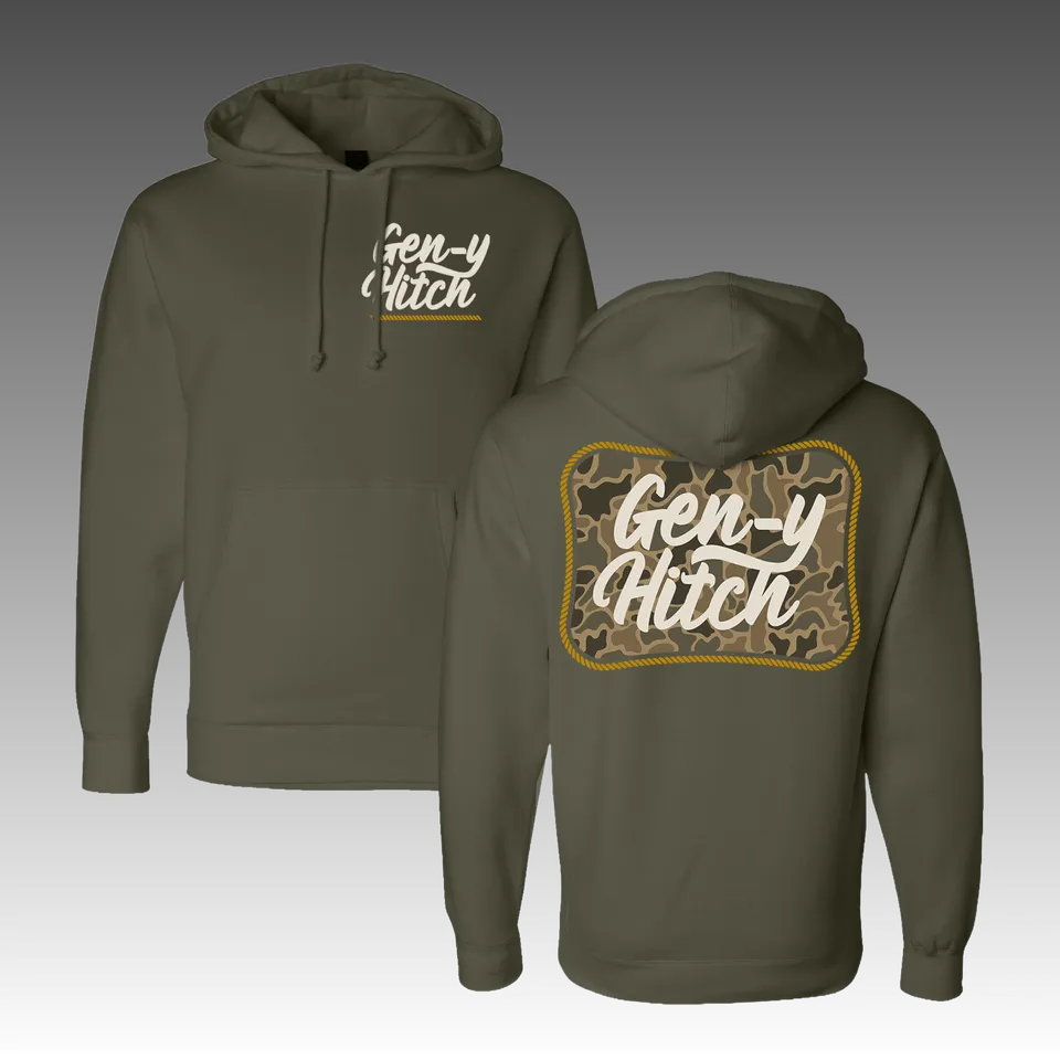 GEN-Y Hitch Vintage felpa con cappuccio Army cotone