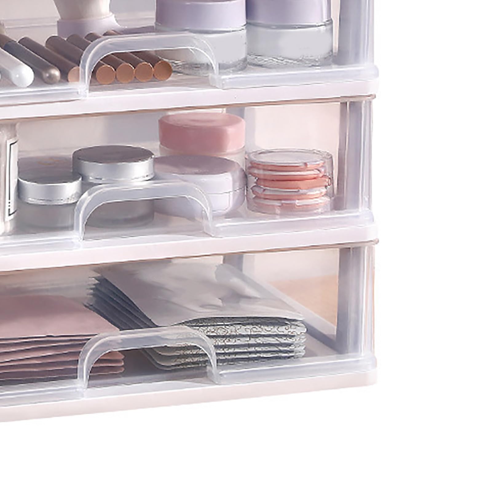 Hapivida Organizer Trucchi 3 Cassetti Trasparente Plastica