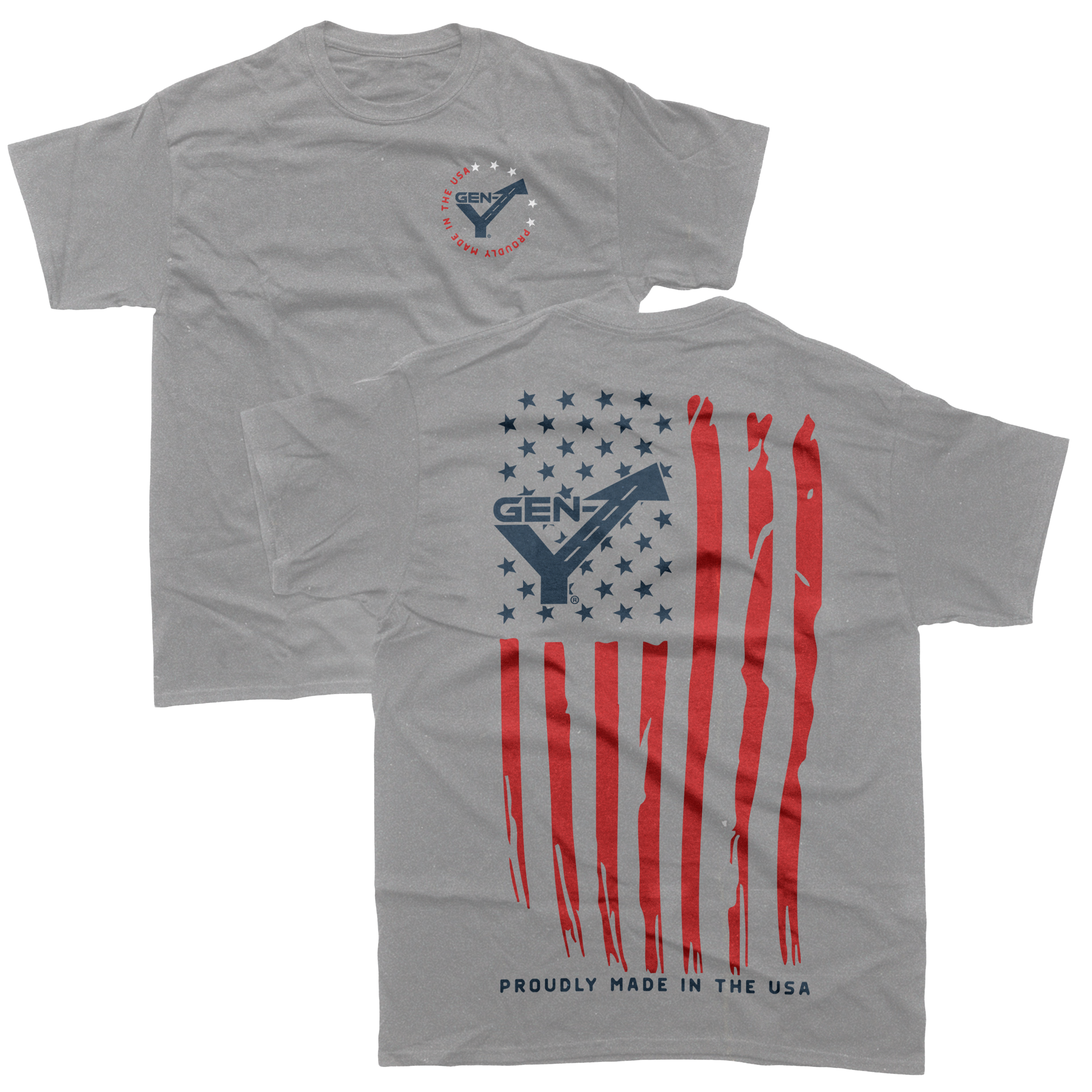 GEN-Y Hitch USA Tee T-Shirt manica corta grigio chiaro cotone