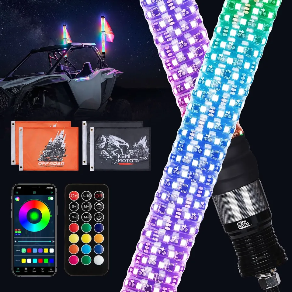 KEMIMOTO Whip Lights LED 3FT 2Pz RGB con Freccia