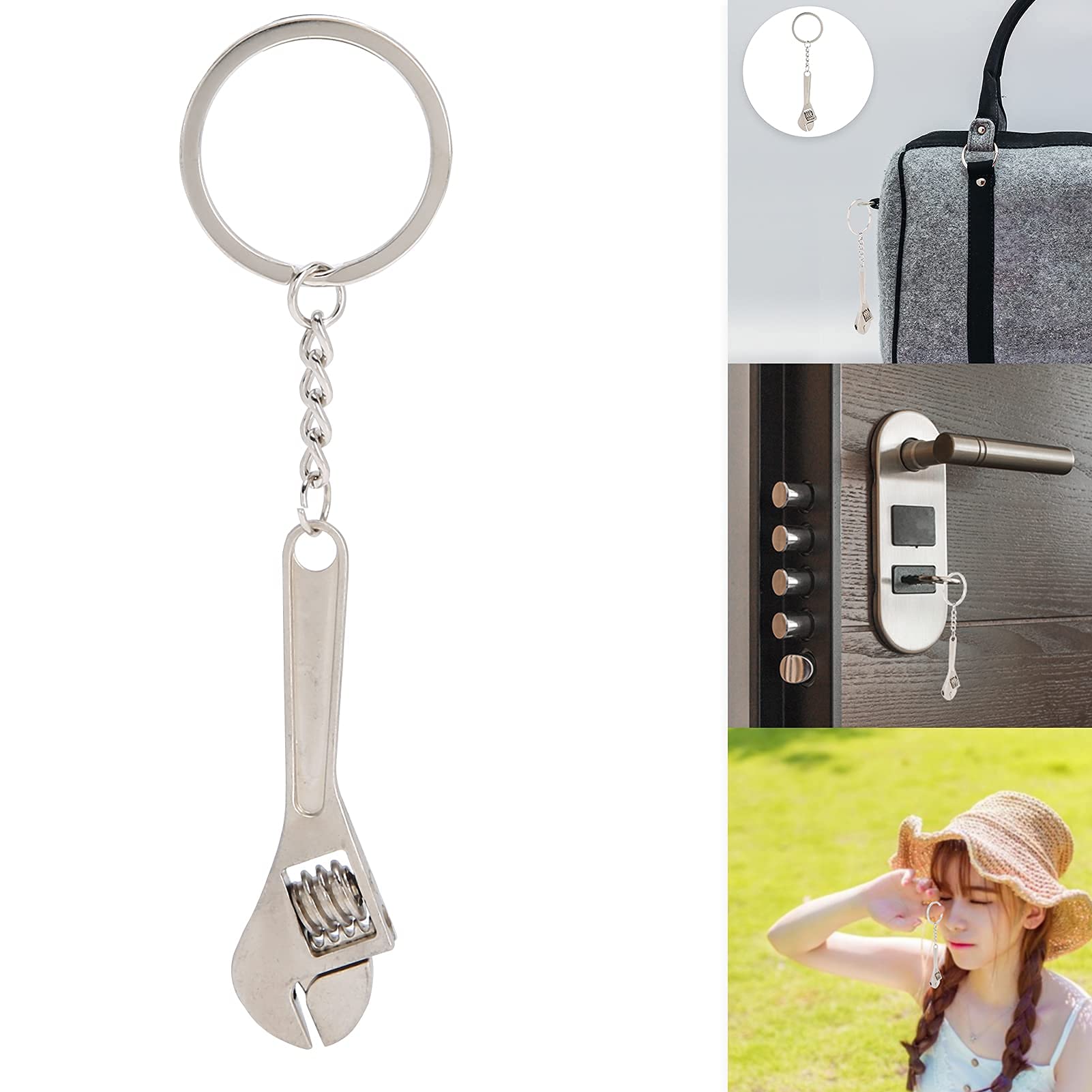 Hapivida Mini Chiave Inglese Portachiavi Metallo Set 10 Pezzi