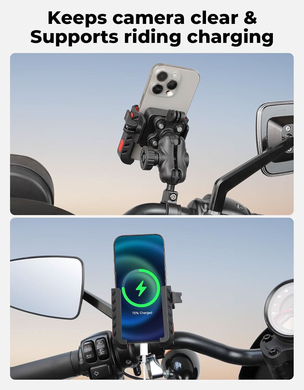 KEMIMOTO supporto telefono moto antivibrazione parasole