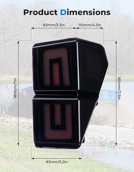 KEMIMOTO fanali posteriori LED Polaris Ranger 1000 XP Crew