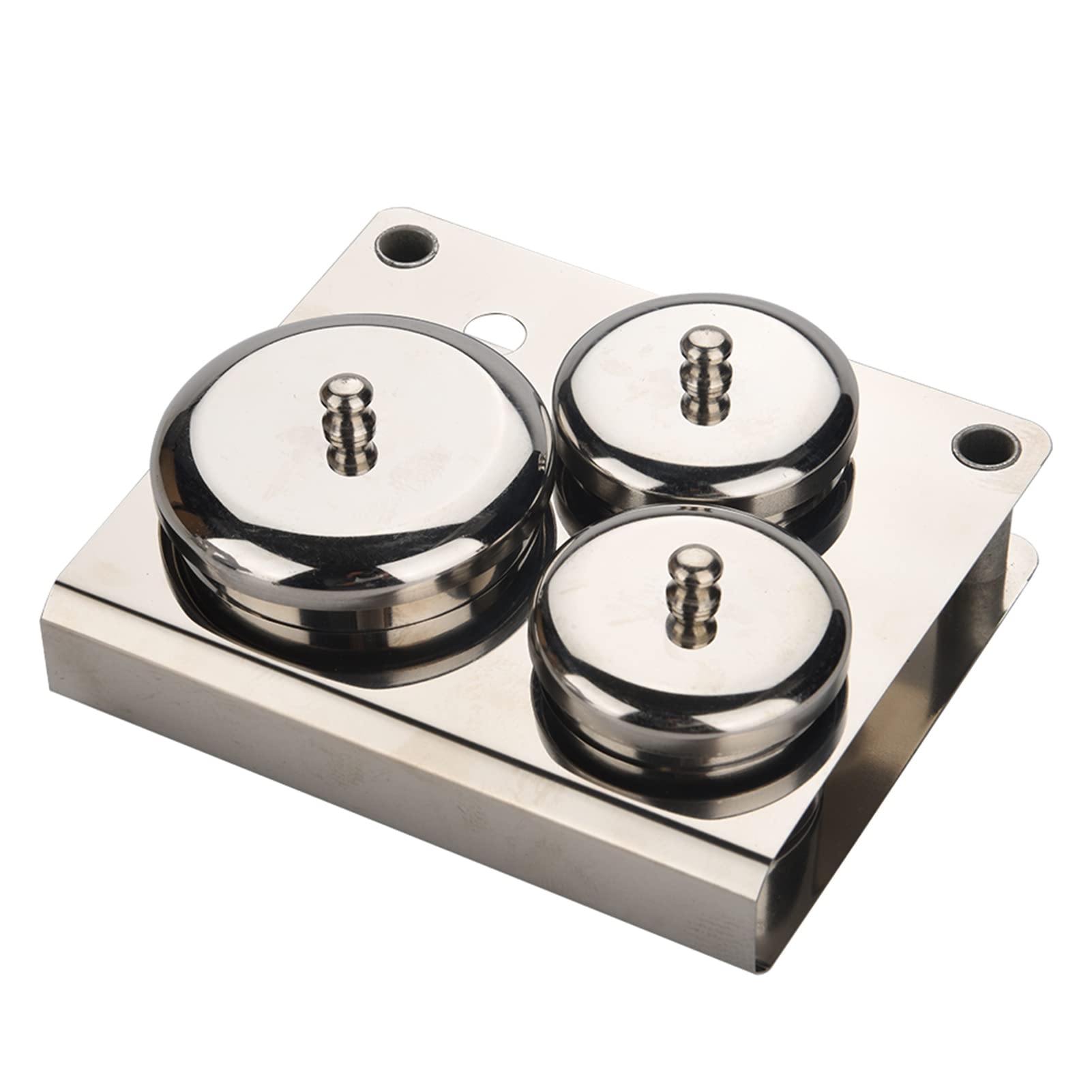 Kuuleyn set nail art vaschette acciaio 3 pezzi con base