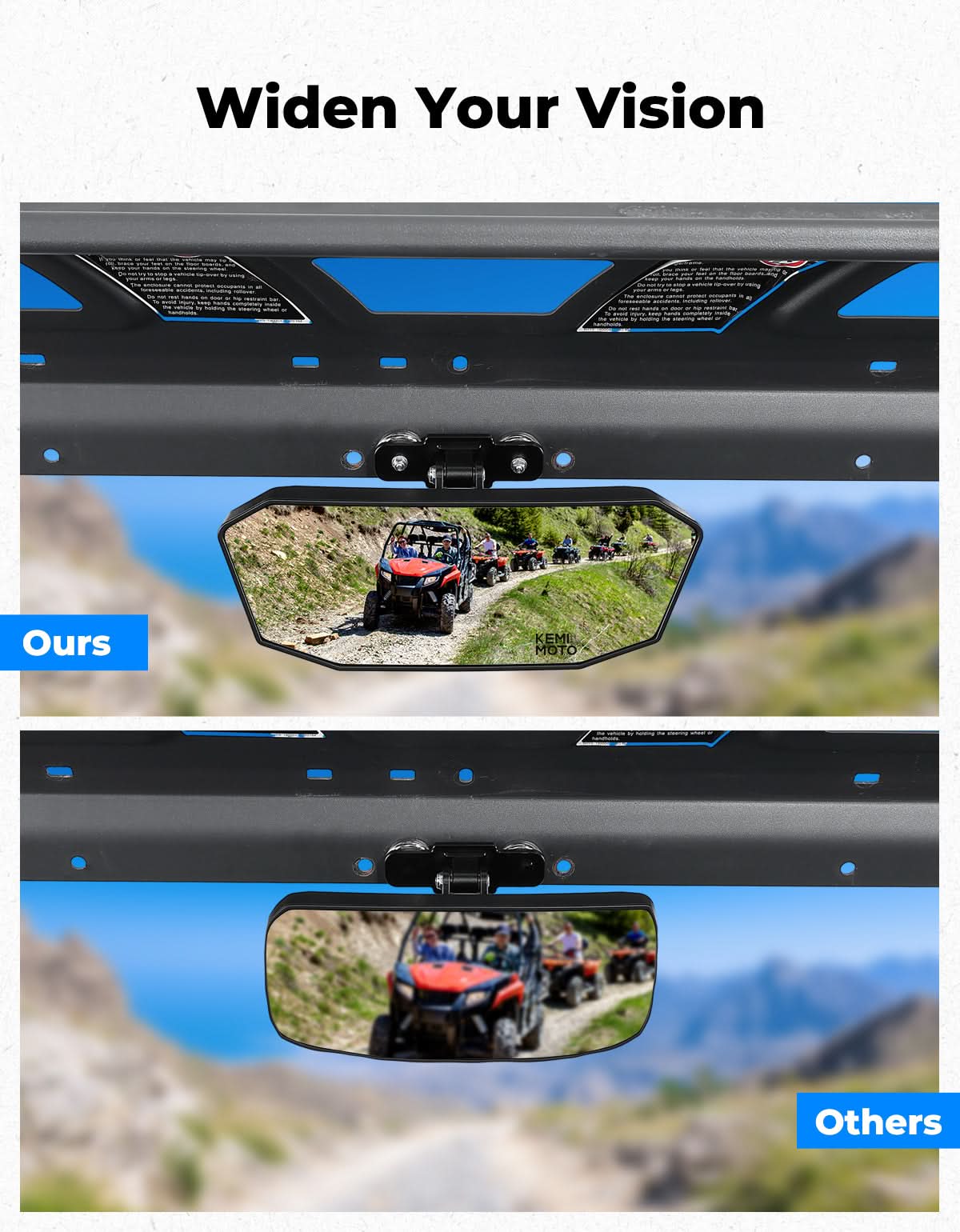 KEMIMOTO Specchietto magnetico UTV grandangolare universale