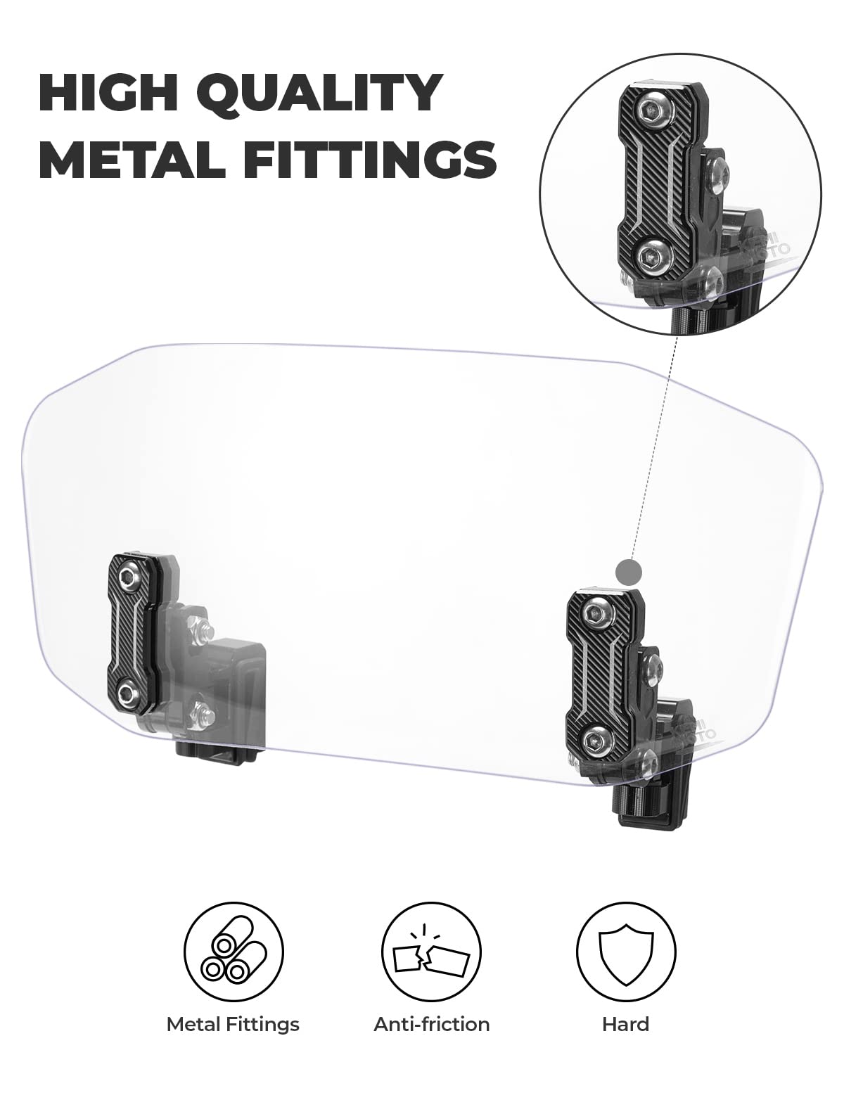 KEMIMOTO 2309 extension parabrezza moto alluminio regolabile
