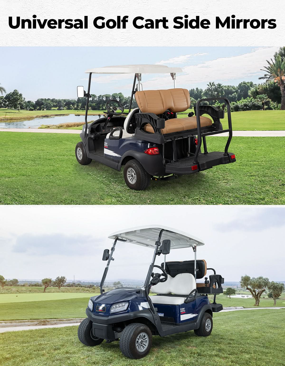 Kemimoto golf cart specchietti tubo quadro 19-32 mm grandangolari