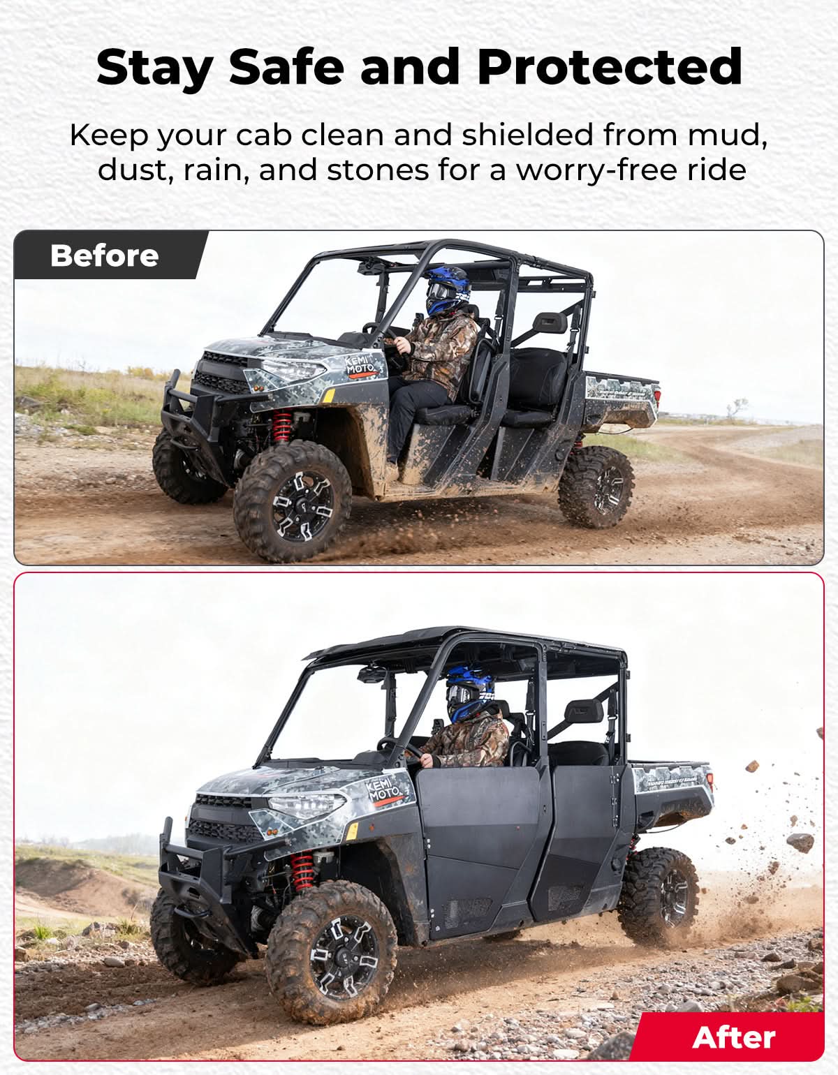 KEMIMOTO Ranger Crew XP 1000 mezze porte alluminio