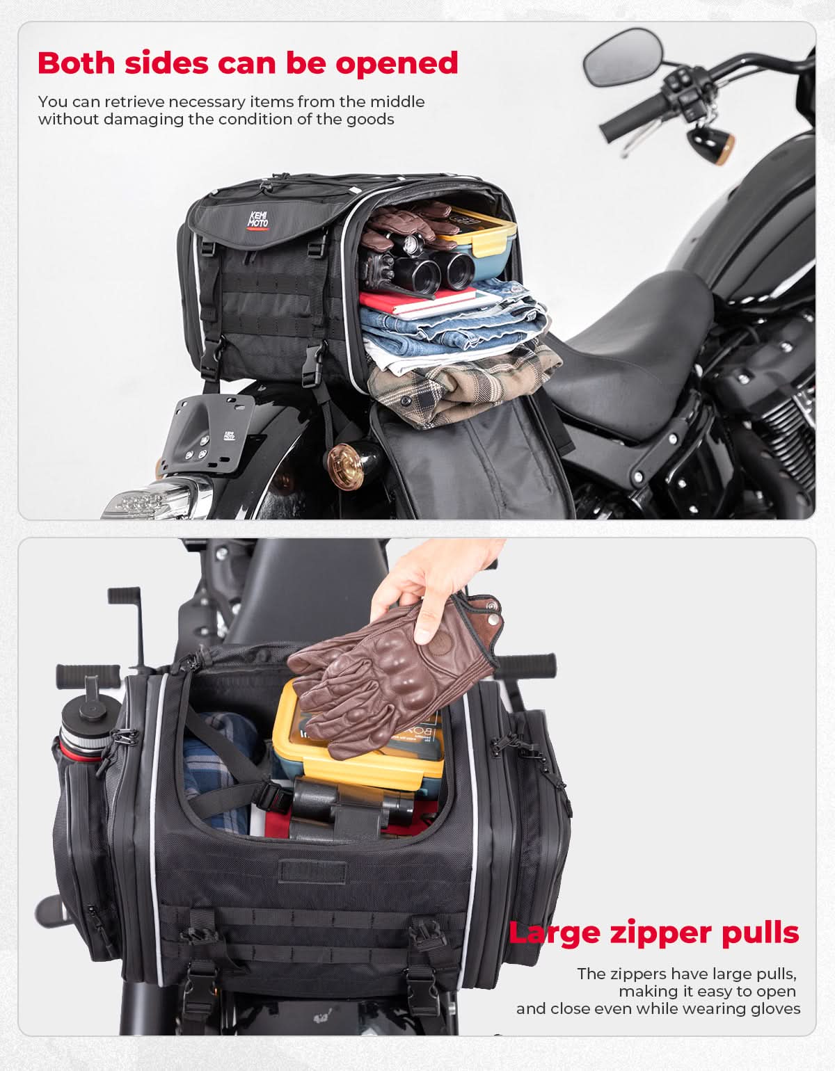 Kemimoto borsa codino moto espandibile 23-30L