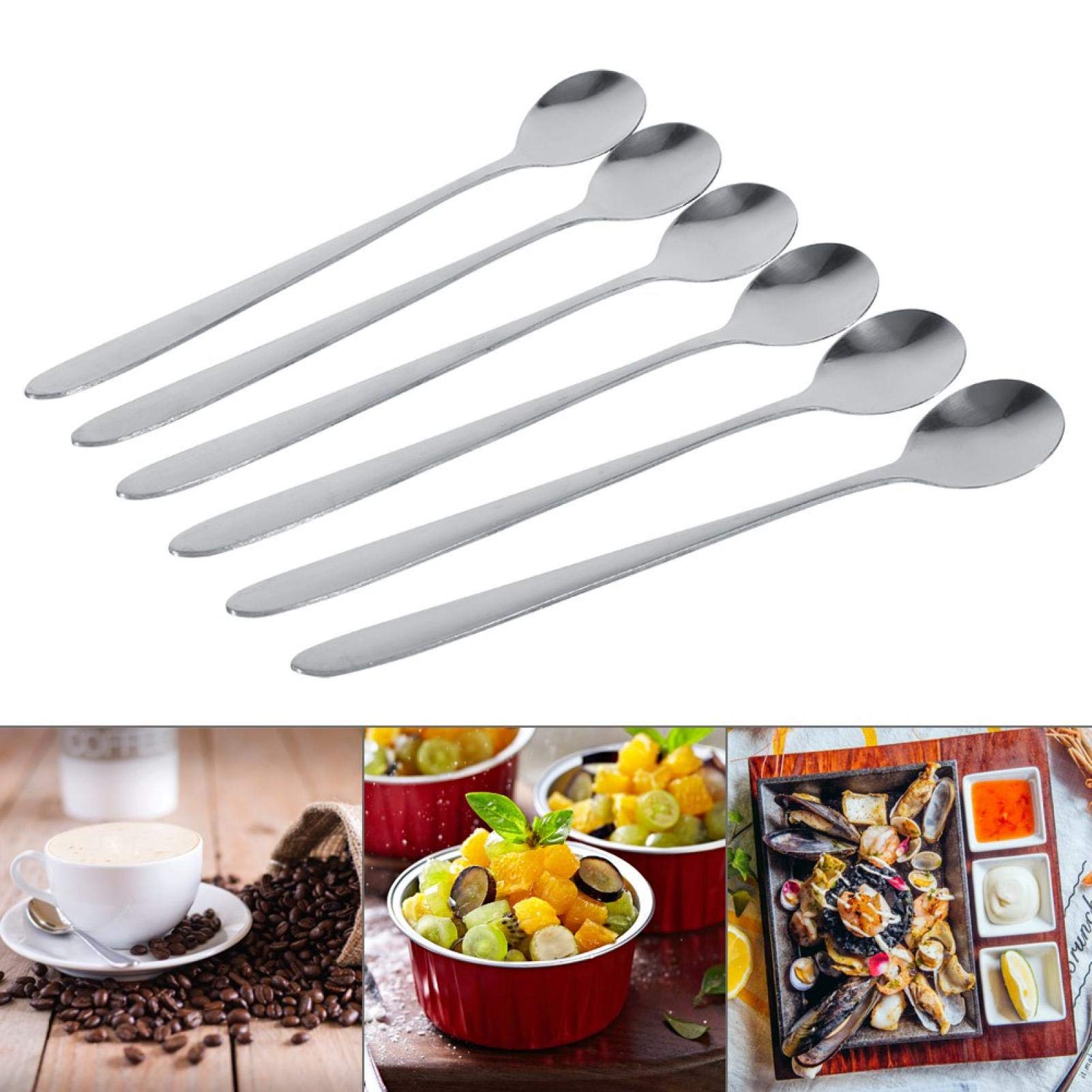 Kuuleyn cucchiai da tavola manico lungo 6 pezzi inox