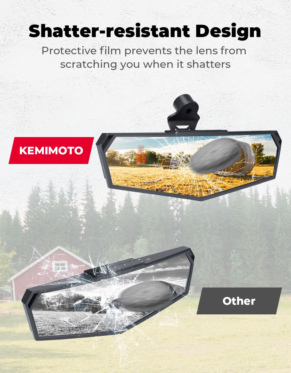 Kemimoto specchio centrale UTV UForce ZForce antiriflesso