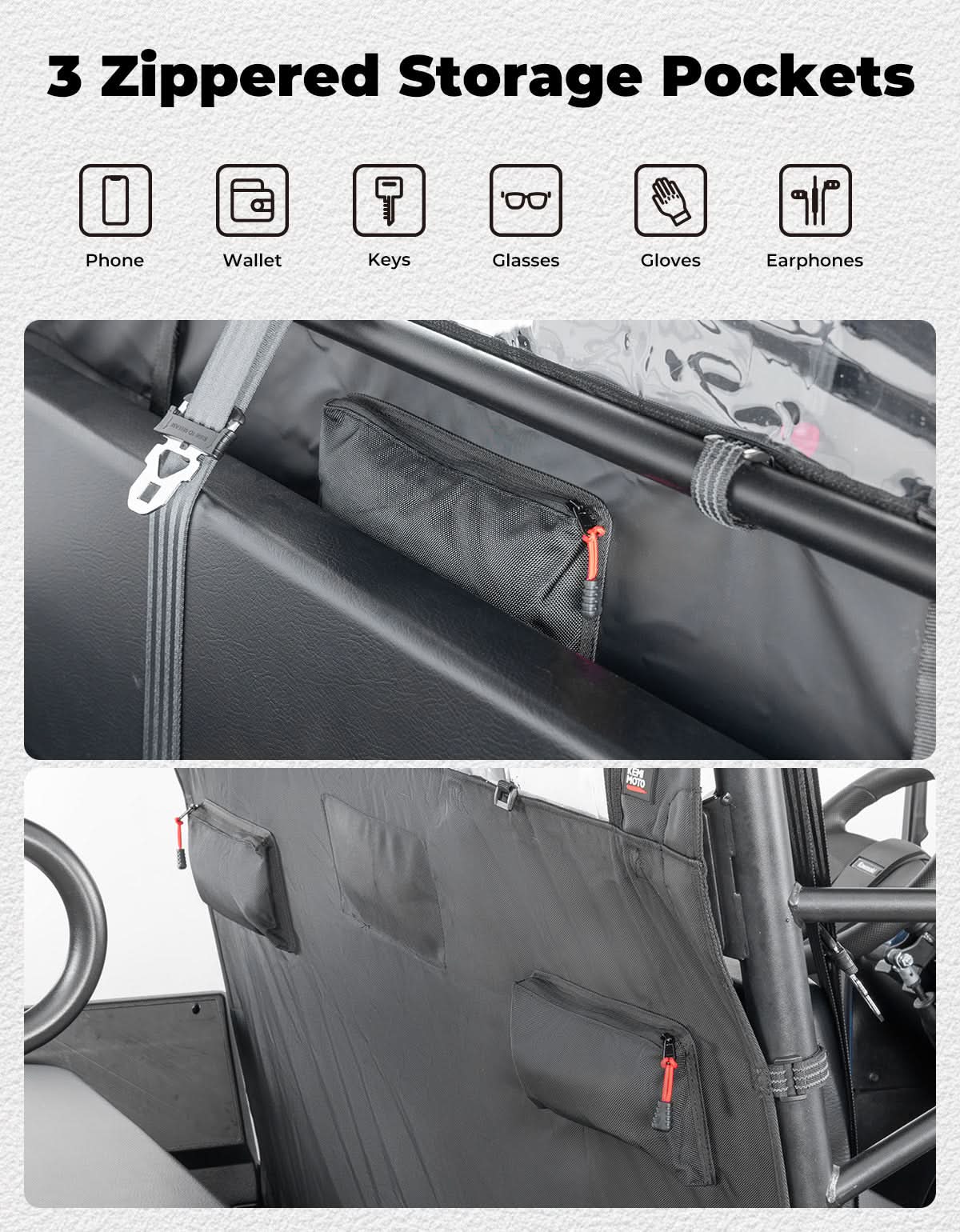 Kemimoto Mule PRO-FXT lunotto posteriore morbido con tasche