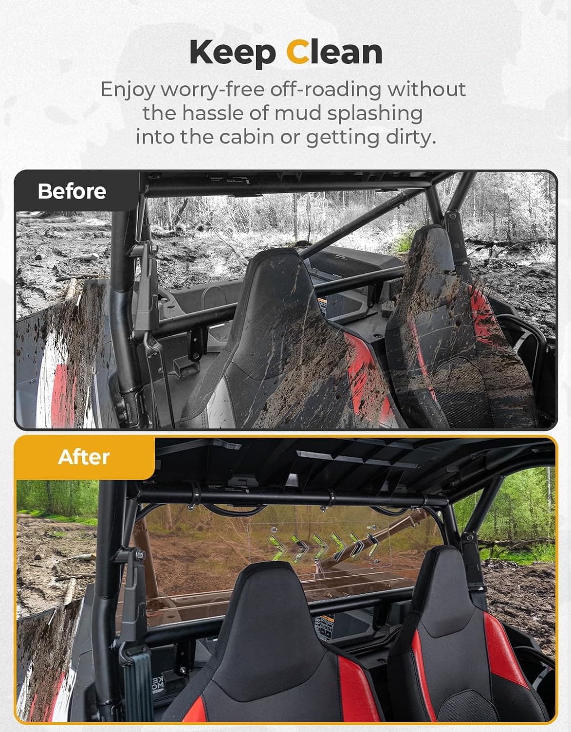 KEMIMOTO RZR XP 1000 Lunotto Posteriore Fume Policarbonato