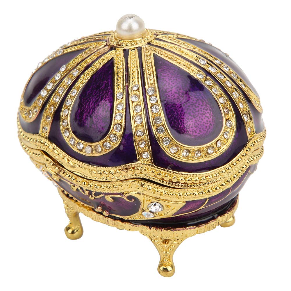 Hapivida Uovo Fabergé scatola portagioie viola smalto strass