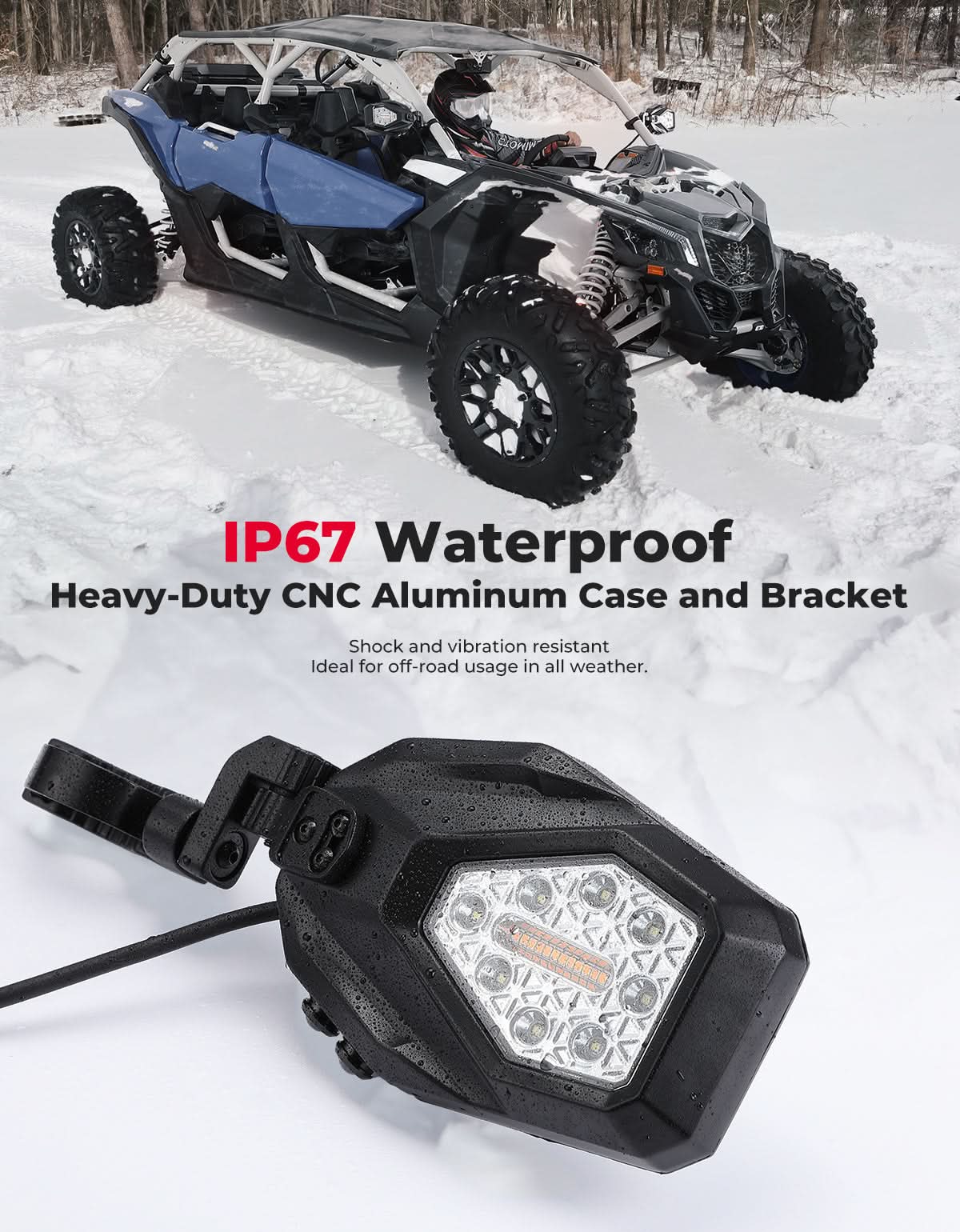 KEMIMOTO Specchietti UTV LED RZR X3 Talon con freccia