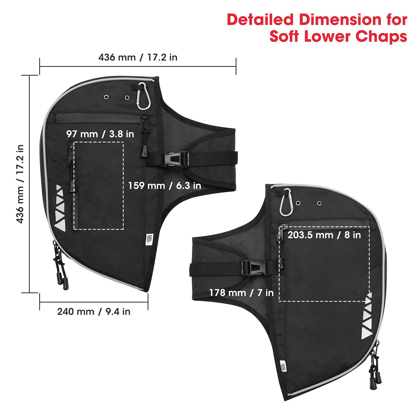 KEMIMOTO F1101-00501BK Gambali Paramotore Harley Antivento