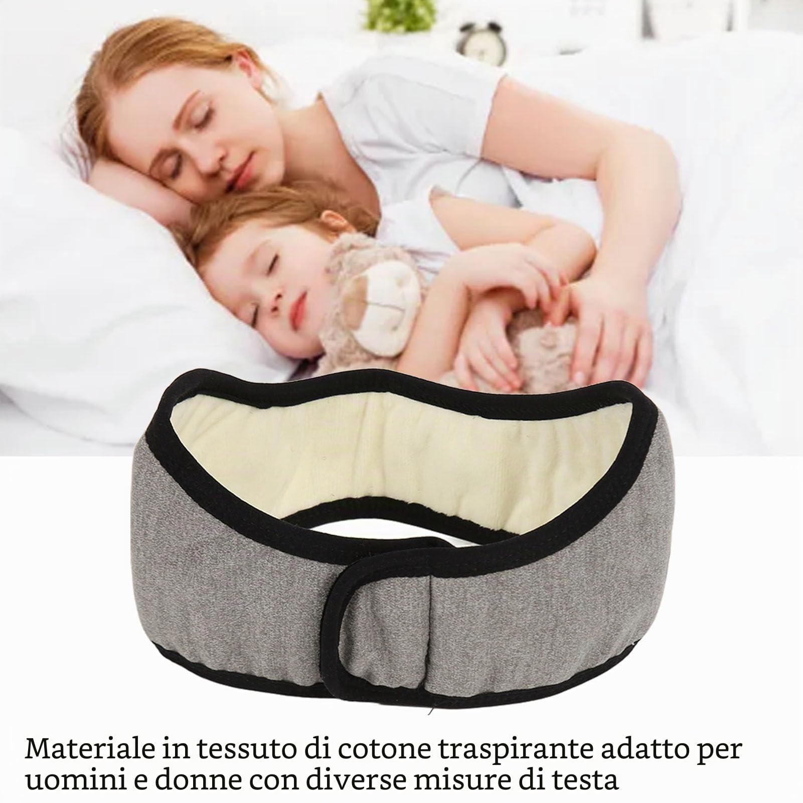 Hapivida Fascia Paraorecchie per Dormire Grigia in Poliestere