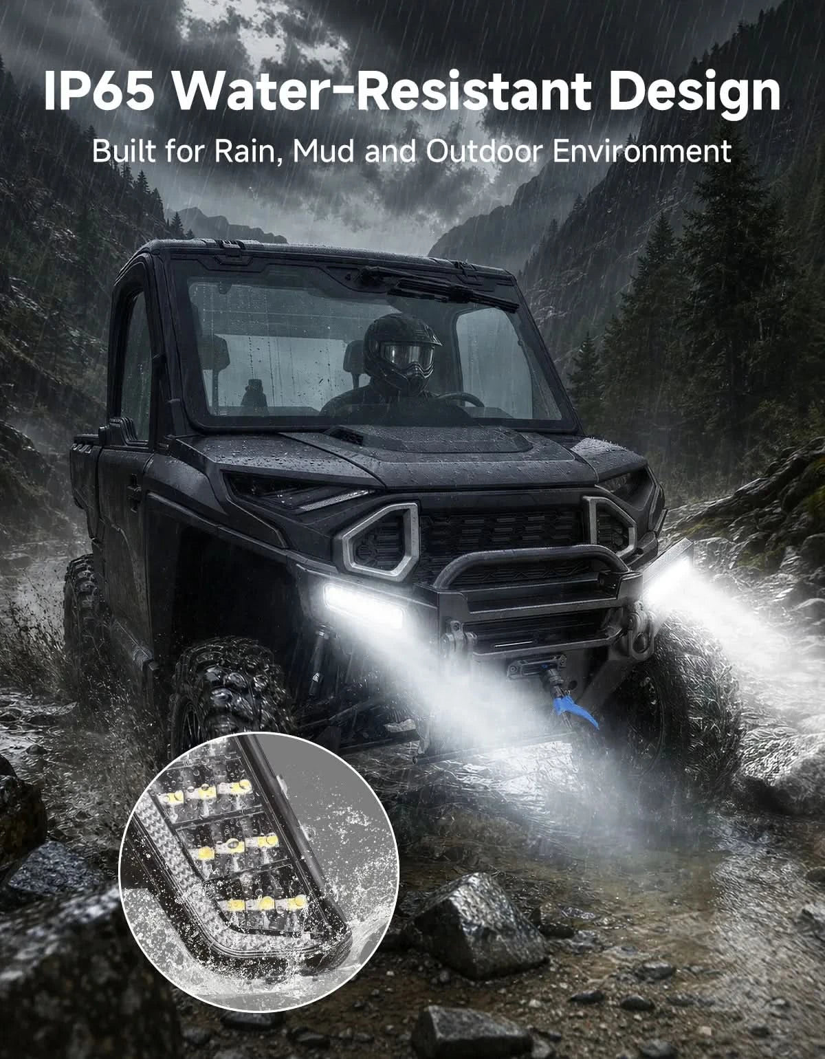KEMIMOTO Ranger XD 1500 luci paraurti anteriore set 2 pezzi IP65