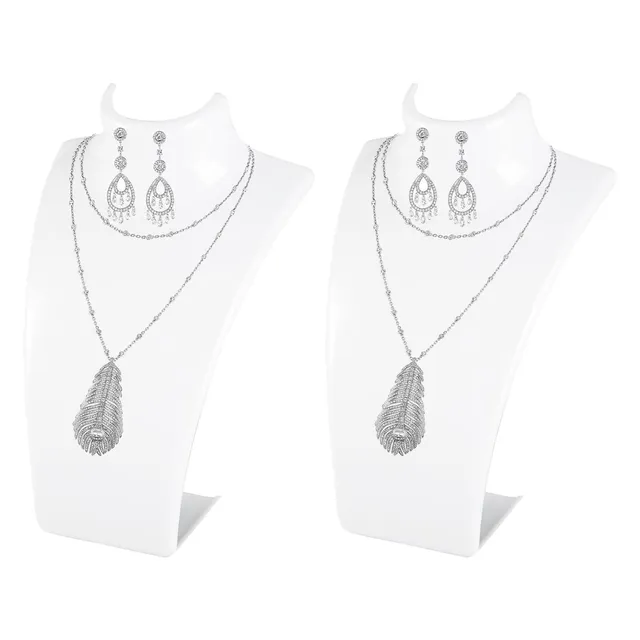 Hapivida Busto espositore collane acrilico bianco set 2 pezzi