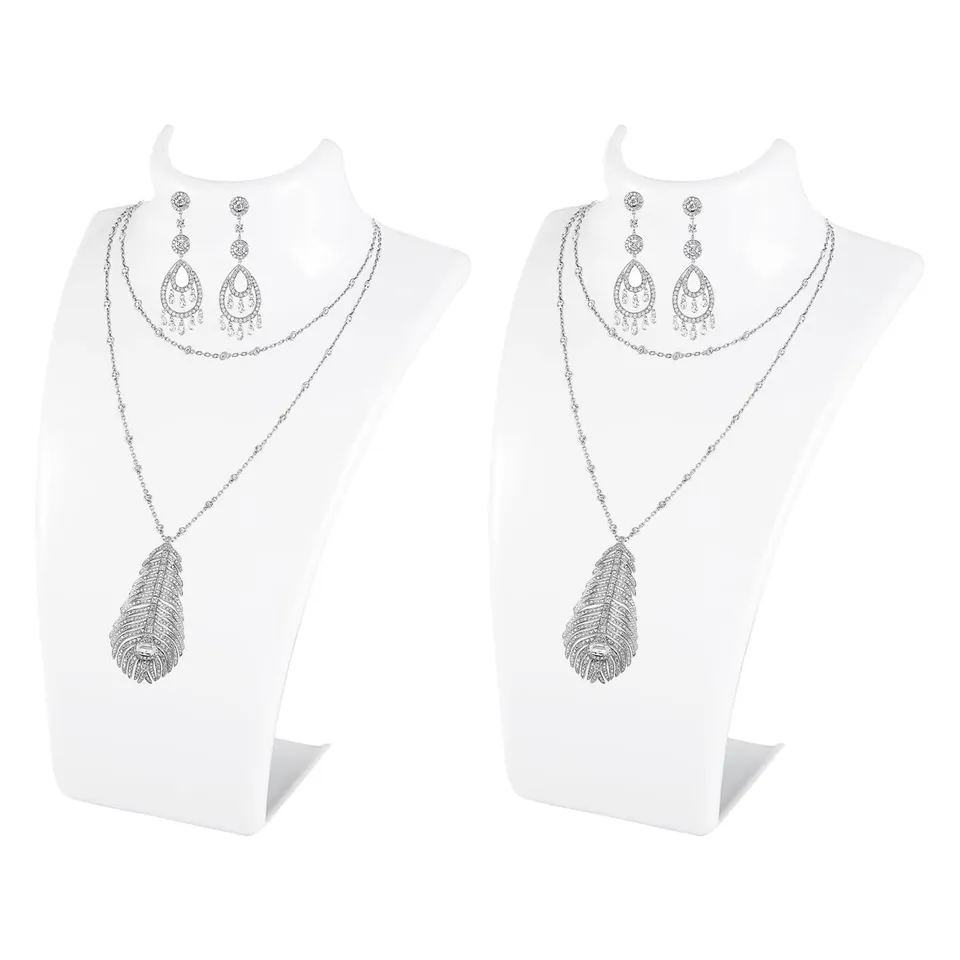 Hapivida Busto espositore collane acrilico bianco set 2 pezzi