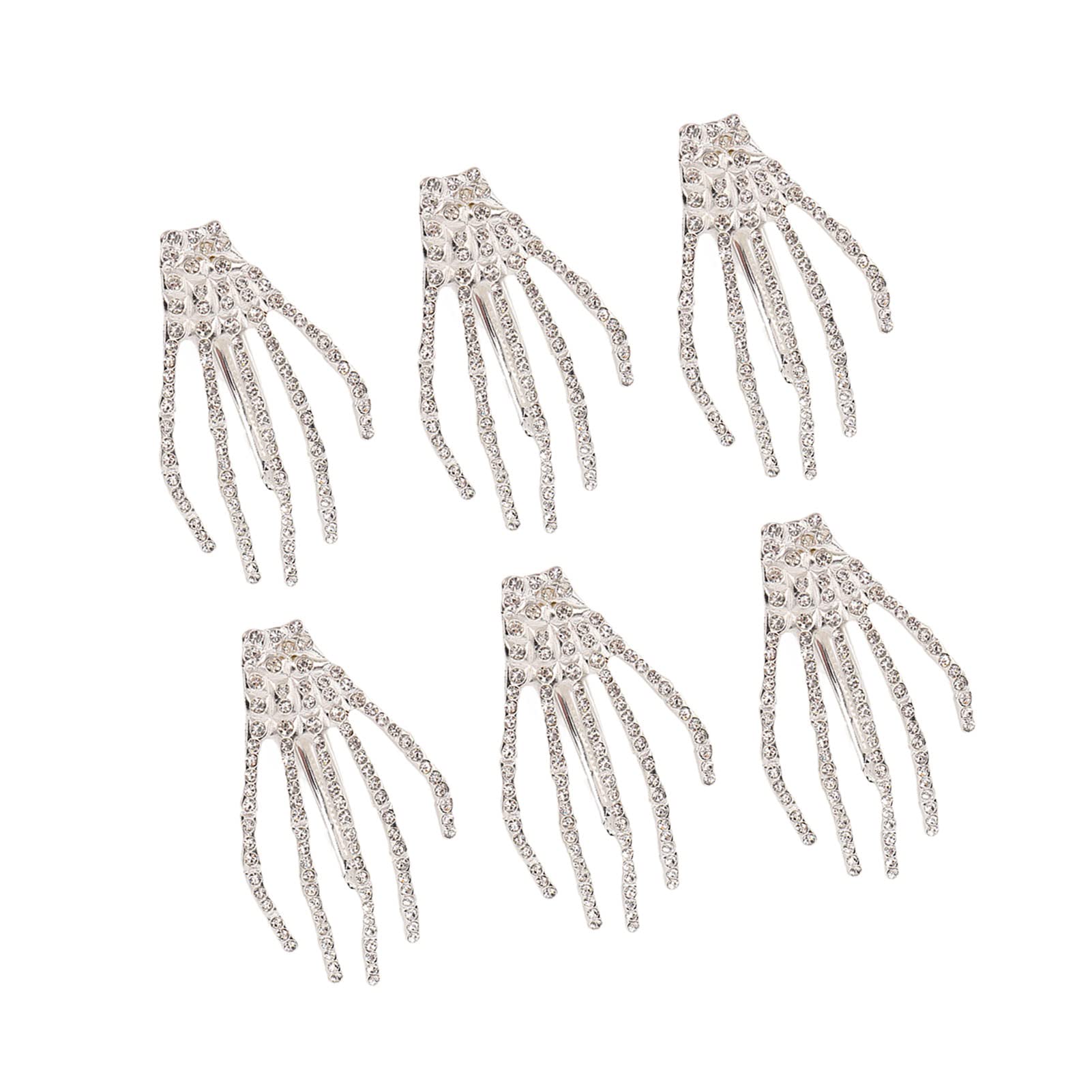 Kuuleyn Halloween Mano Scheletro mollette capelli 6 pezzi strass