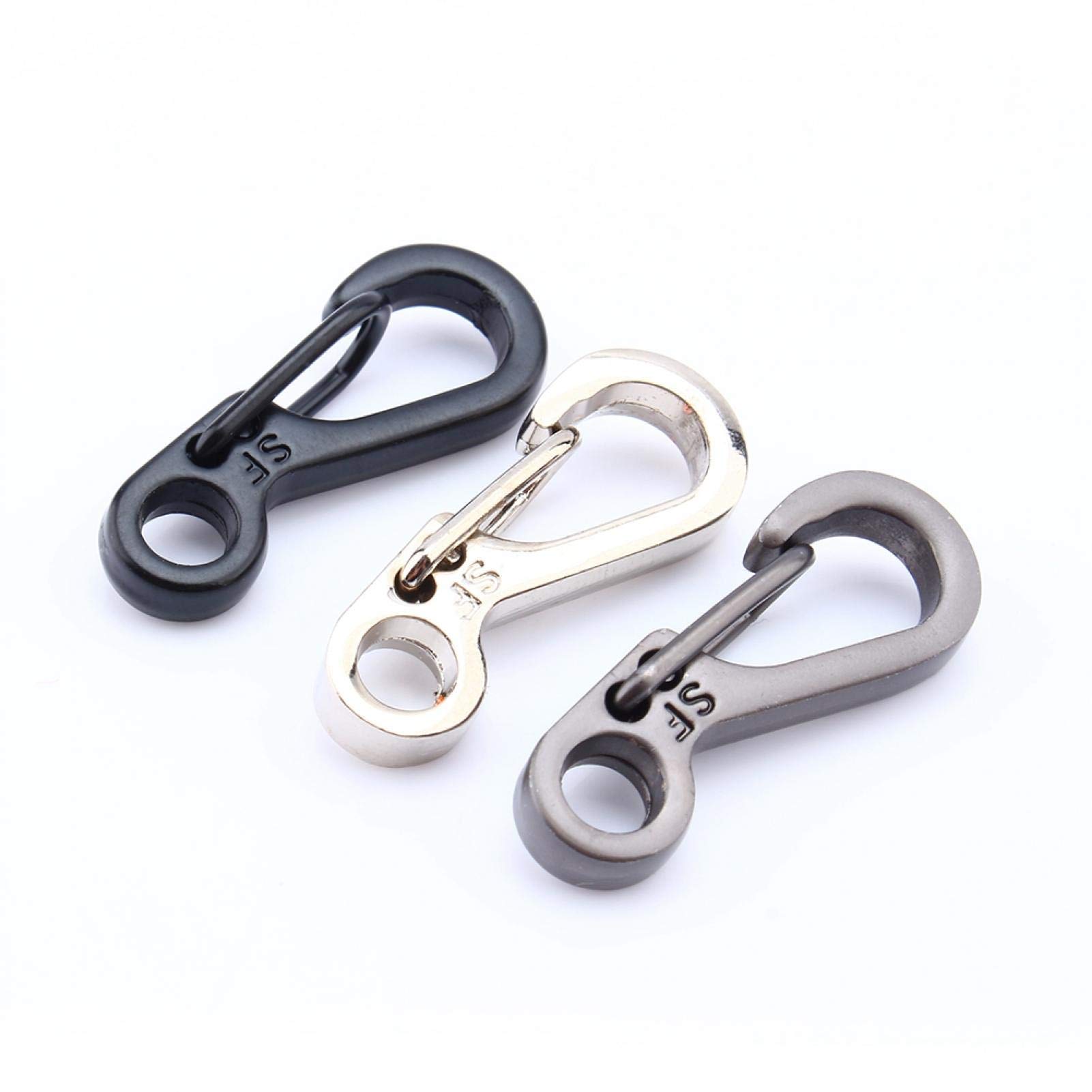 Kuuleyn mini moschettone portachiavi nero 30 mm lega