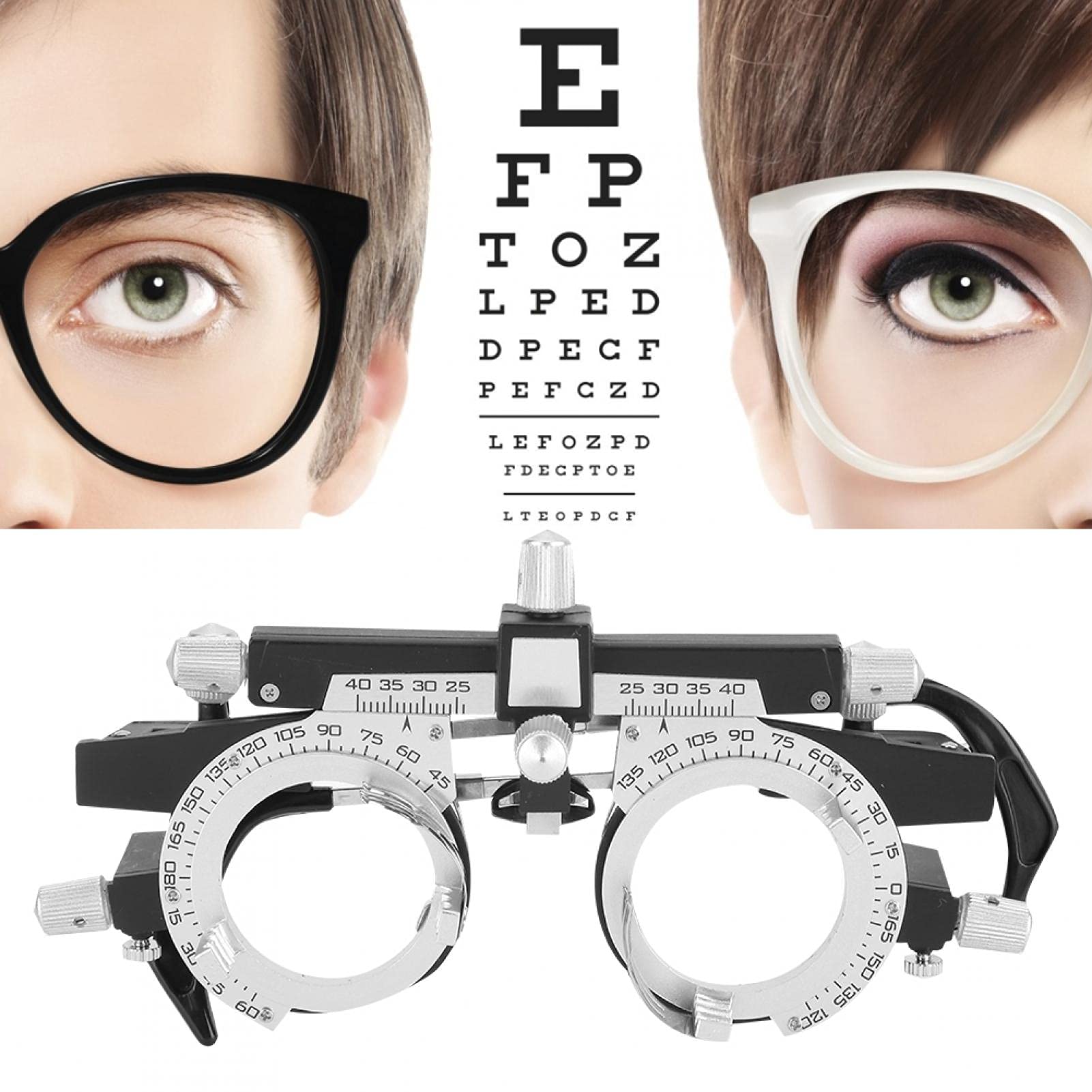 Kuuleyn montatura prova lenti optometria PD 48-80 mm 4 lenti