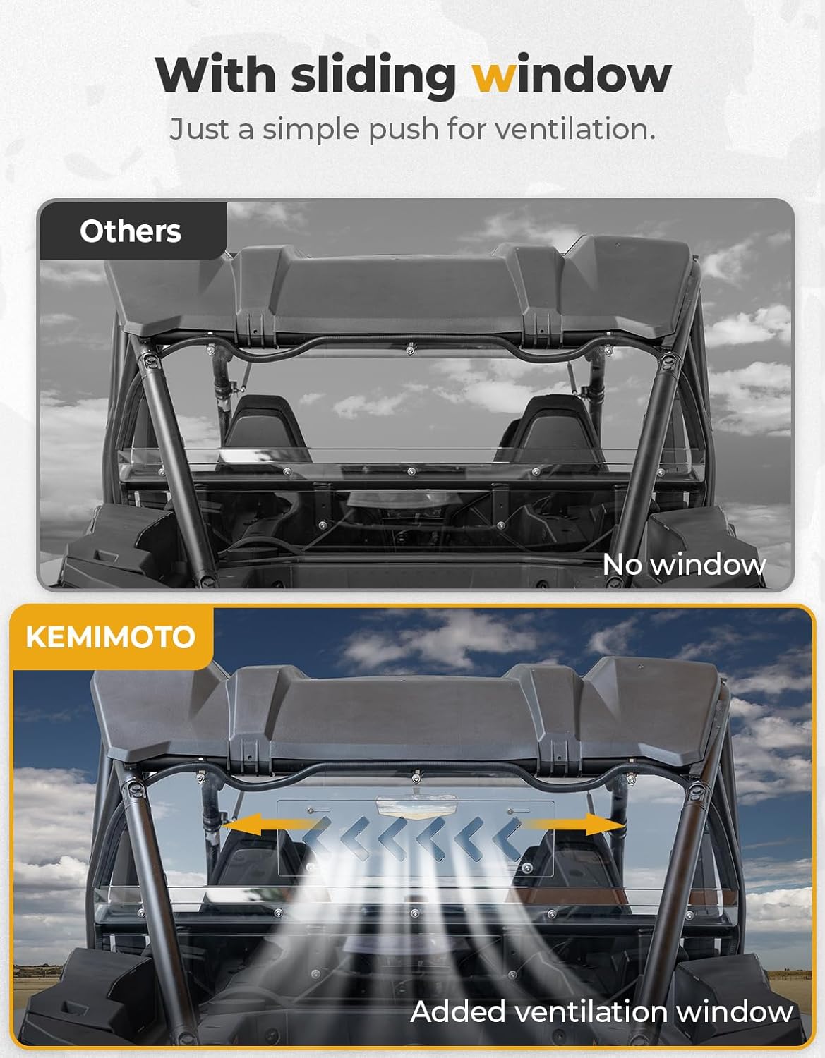 KEMIMOTO RZR XP 1000 parabrezza posteriore ventilato