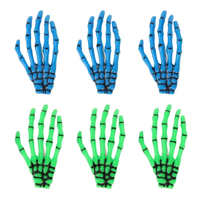 Kuuleyn Halloween fermagli capelli scheletro 6 pezzi blu verde