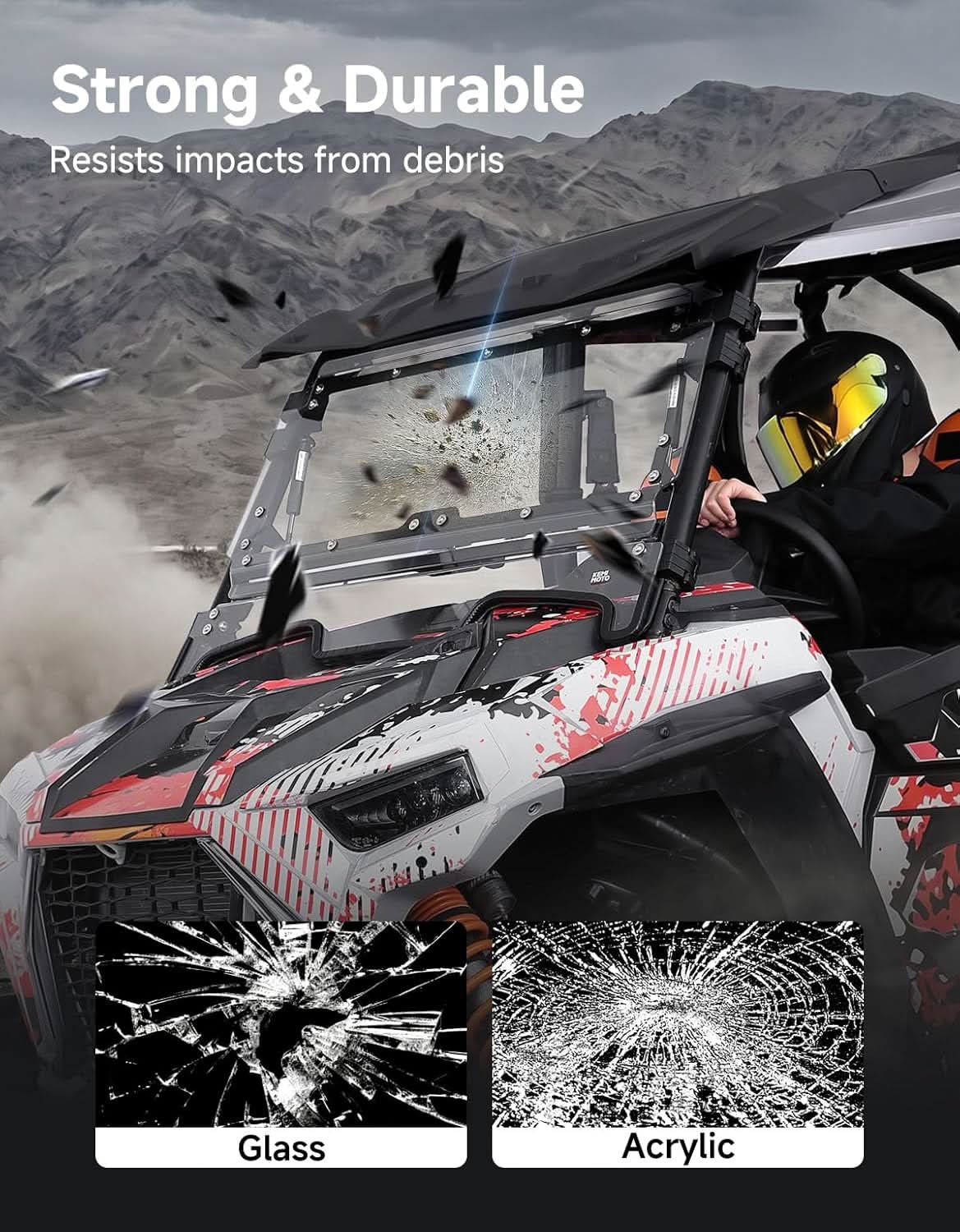 KEMIMOTO RZR XP 1000 Parabrezza Ribaltabile 3-in-1 2019-2023