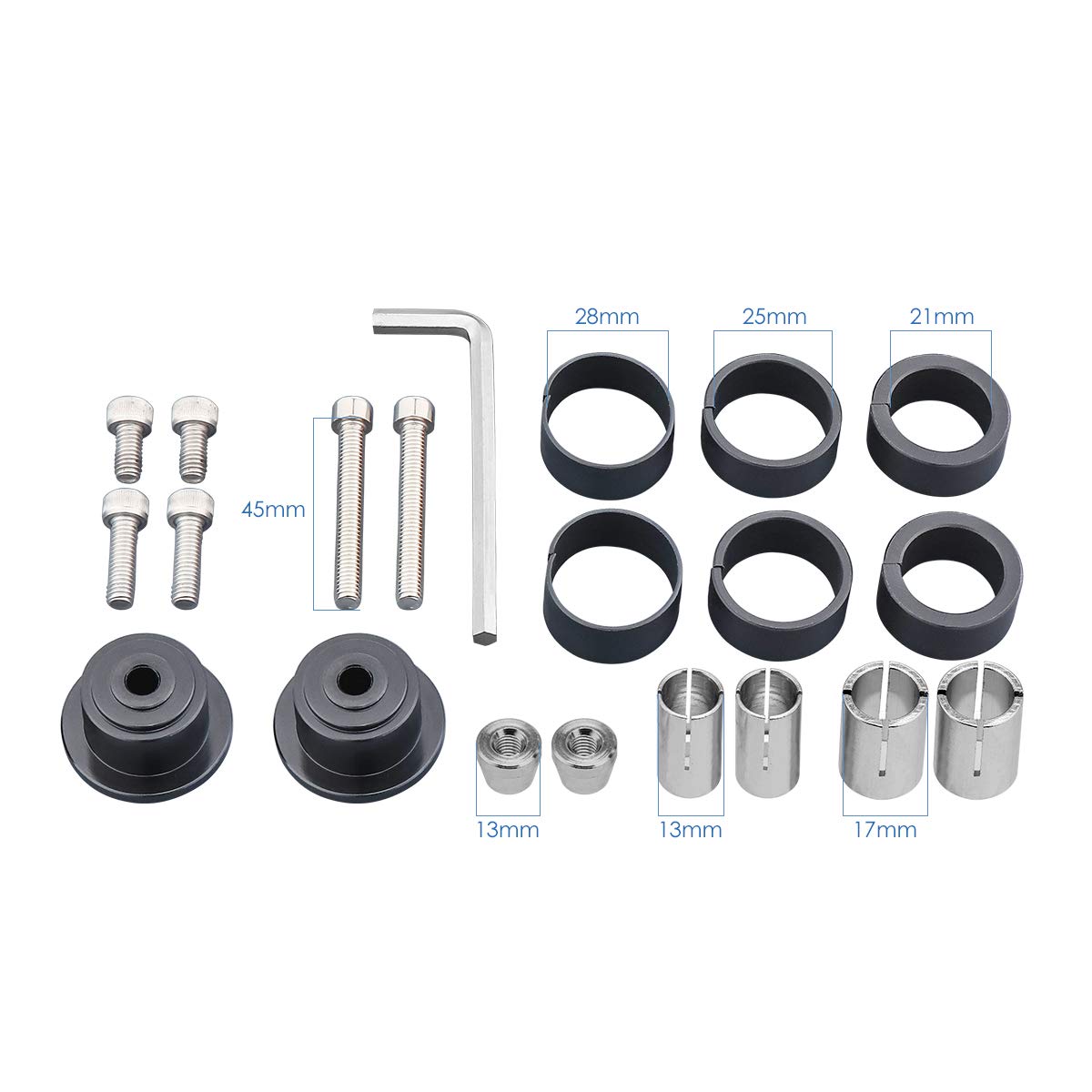 KEMIMOTO Bar-End specchietti moto 7/8" blu antiriflesso coppia
