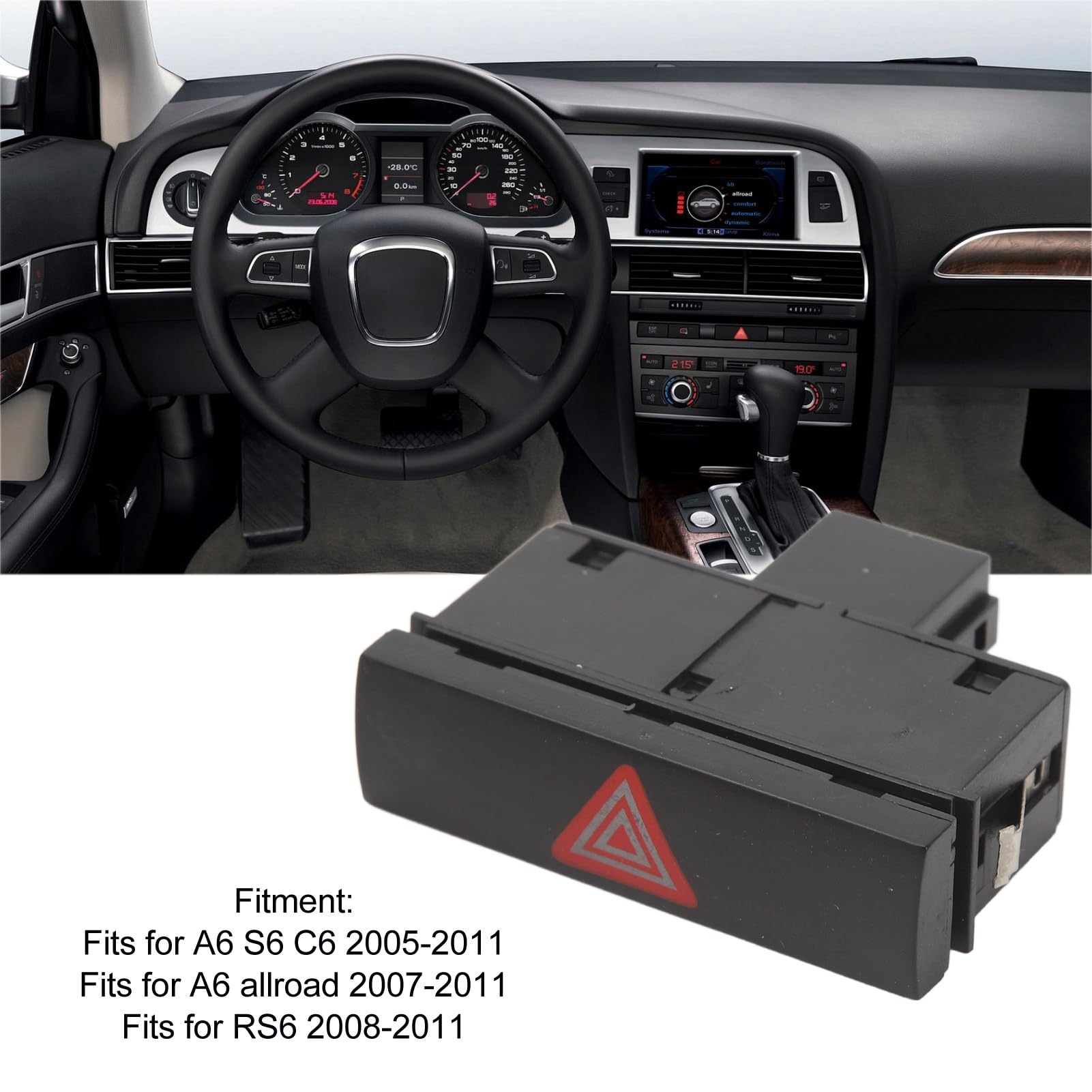 AOWINHIT Interruttore emergenza 4F0941509 per S6 C6 hazard