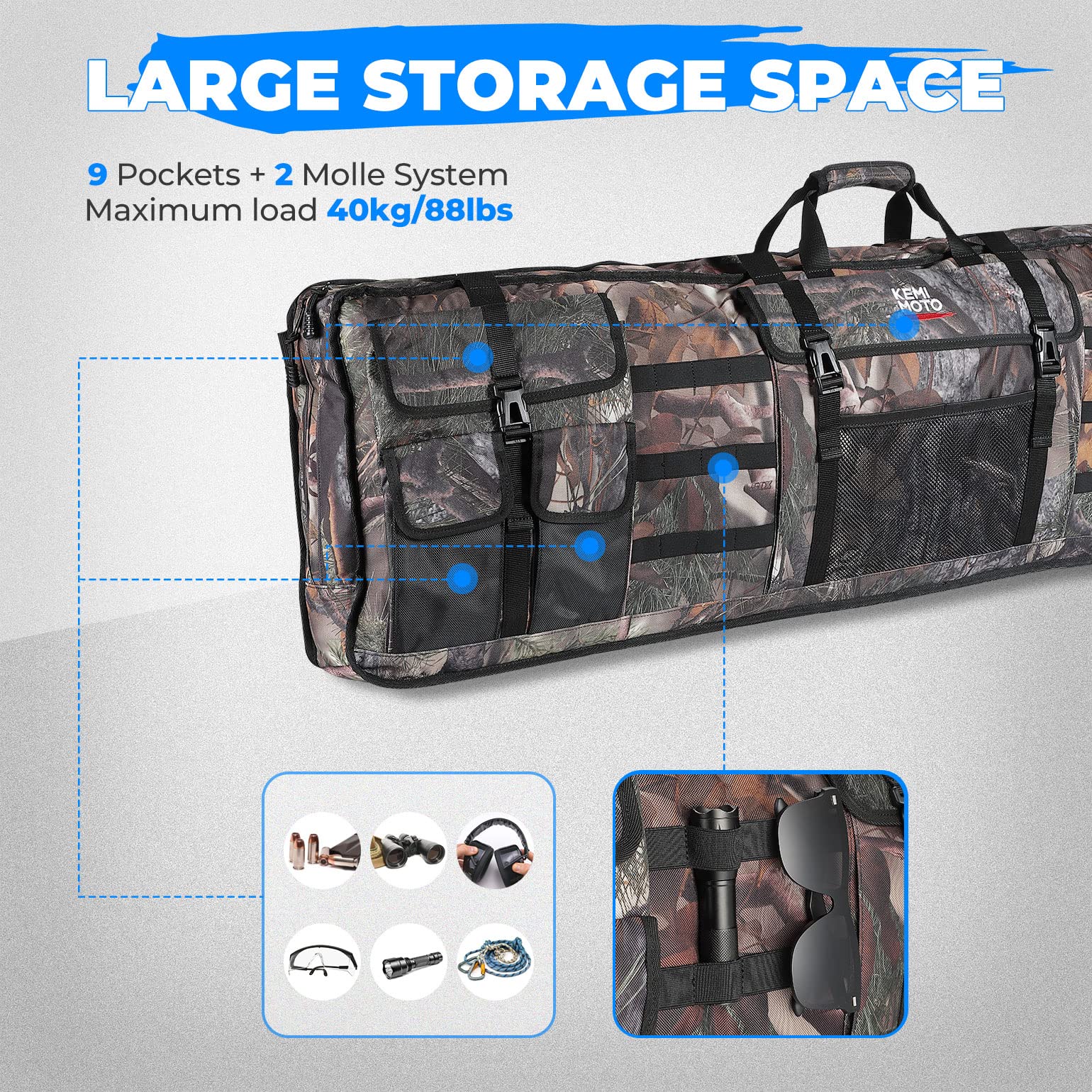 Kemimoto B0113 borsa portafucile UTV doppia mimetica