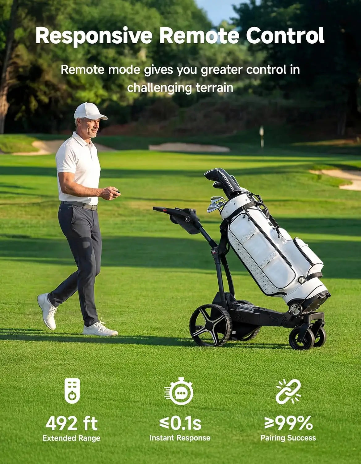 KEMIMOTO ApexAI Auto-Follow carrello golf elettrico telecomando